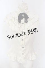 MARBLE / クラシカルカメオタイ付きティアードフリルブラウス  生成り×ブラック O-25-04-17-029-GO-BL-IG-OS