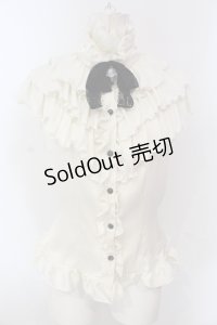 MARBLE / クラシカルカメオタイ付きティアードフリルブラウス  生成り×ブラック O-25-04-17-029-GO-BL-IG-OS