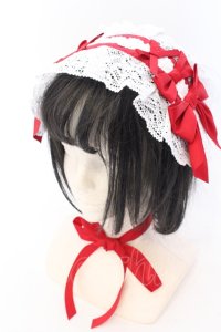 axes femme kawaii / トーションレースヘッドドレス  アカ O-25-04-18-034-AX-AC-OW-OS