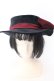 画像2: axes femme / 配色リボンベロアハット 57.5ｃｍ クロ O-25-04-18-035-AX-AC-OW-OS (2)