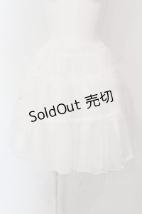 axes femme kawaii / ボリュームオーガンジーパニエ M シロ O-25-04-19-001-AX-SK-OW-OS