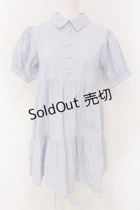 merry jenny / チャイナティアードミニワンピース  サックス O-25-04-19-025-LO-OP-IG-OS