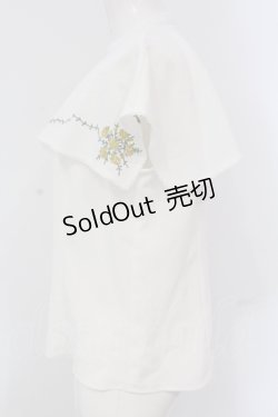 画像2: an another angelus / スクエアケープ衿ローズ刺繍ブラウス  シロ O-25-04-19-027-CA-BL-IG-OS