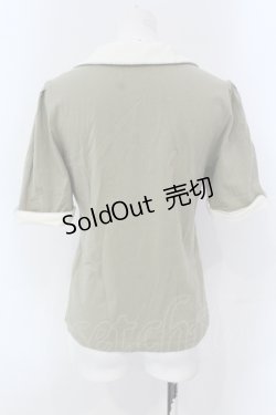 画像2: Fi.n.t / ストライプリボン衿付きカットトップス  グリーン O-25-04-19-034-CA-TO-IG-OS