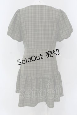 画像3: Fi.n.t / パフスリーブチェックミニワンピース  グリーン O-25-04-19-036-CA-OP-IG-OS