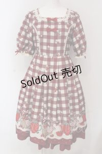 axes femme kawaii / ベリーズピクニックワンピース M アカ O-25-04-19-006-AX-OP-OW-OS