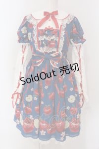 Angelic Pretty / Girly Apples付け袖ワンピース  アオ O-25-04-19-008-AP-OP-OW-OS