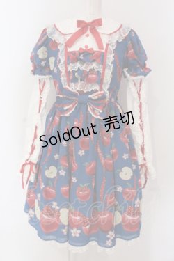 画像1: Angelic Pretty / Girly Apples付け袖ワンピース  アオ O-25-04-19-008-AP-OP-OW-OS