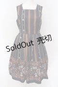axes femme kawaii / アンティークモチーフストライプジャンパースカート M コン O-25-04-19-013-AX-OP-OW-OS