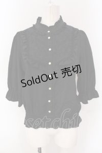 axes femme / シャーリングデザインブラウス M クロ O-25-04-19-016-AX-BL-IG-OS