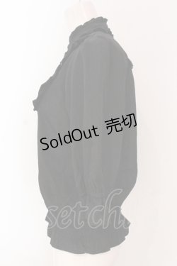 画像3: axes femme / シャーリングデザインブラウス M クロ O-25-04-19-016-AX-BL-IG-OS