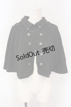 画像1: axes femme / チェーン付きダブル釦ケープ F クロ O-25-04-19-017-AX-JA-IG-OS