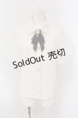 Rojita / ボリュームスリーブビジュ釦ブラウス  シロ O-25-04-19-018-LO-BL-IG-OS