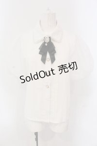 Rojita / ボリュームスリーブビジュ釦ブラウス  シロ O-25-04-19-018-LO-BL-IG-OS
