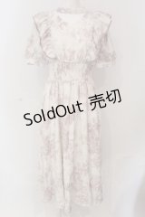 evelyn / 花柄チョーカーワンピース  アイボリー×ピンク O-25-04-19-019-LO-OP-IG-OS