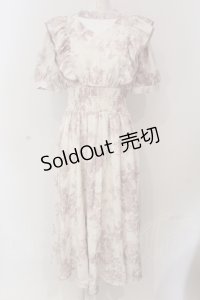 evelyn / 花柄チョーカーワンピース  アイボリー×ピンク O-25-04-19-019-LO-OP-IG-OS