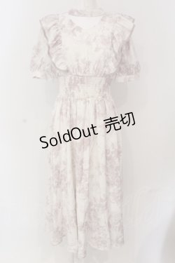 画像1: evelyn / 花柄チョーカーワンピース  アイボリー×ピンク O-25-04-19-019-LO-OP-IG-OS
