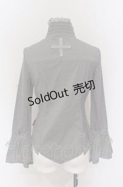 画像2: Ozz On / 斜めタックスタンドネックブラウス  グレー O-25-04-20-039-OO-BL-IG-OS