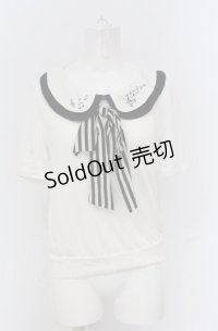 Ank Rouge / 音符ダブルカラーTシャツ  オフシロ×クロ O-25-04-20-043-CA-TO-IG-OS