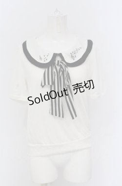 画像1: Ank Rouge / 音符ダブルカラーTシャツ  オフシロ×クロ O-25-04-20-043-CA-TO-IG-OS
