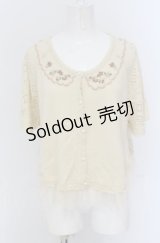axes femme / フラワーニット刺繍ケープ風カーディガン M アイボリー O-25-04-20-045-AX-TO-IG-OS