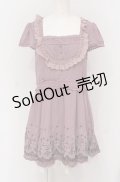 axes femme / 裾刺繍ワンピース M ピンク×アイボリー O-25-04-20-046-AX-OP-IG-OS