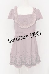 axes femme / 裾刺繍ワンピース M ピンク×アイボリー O-25-04-20-046-AX-OP-IG-OS
