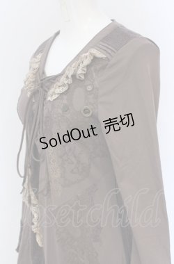 画像2: OZZ ANGELO / テレコ切り替えチェーンプリントレースアップワンピース  ブラウン O-25-04-20-048-OO-OP-IG-OS