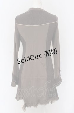 画像3: OZZ ANGELO / テレコ切り替えチェーンプリントレースアップワンピース  ブラウン O-25-04-20-048-OO-OP-IG-OS