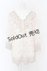 axes femme / カラー刺繍レーシーブラウス M アイボリー O-25-04-20-049-AX-BL-IG-OS