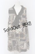 axes femme / パッチワーク柄ボウタイチュニ M ブラウン O-25-04-20-050-AX-OP-IG-OS