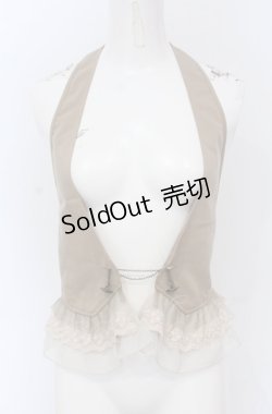 画像1: axes femme / シフォンチュールフリルホルターベスト M ベージュ O-25-04-20-051-AX-TO-IG-OS