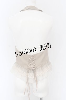 画像2: axes femme / シフォンチュールフリルホルターベスト M ベージュ O-25-04-20-051-AX-TO-IG-OS