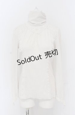 画像1: OZZ ANGELO / レース配色バックウィングプリントテレコカットソー  アイボリー O-25-04-20-052-OO-TO-IG-OS