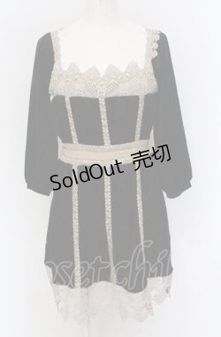 画像1: axes femme / レース&ベロアチュニック  クロ×ベージュ O-25-04-20-054-AX-TO-IG-OS