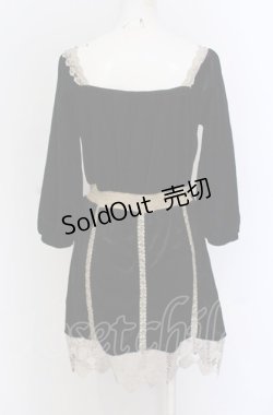 画像2: axes femme / レース&ベロアチュニック  クロ×ベージュ O-25-04-20-054-AX-TO-IG-OS