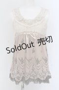 axes femme / レース切り替えアウタータンク M ピンクベージュ O-25-04-20-062-AX-TO-IG-OS