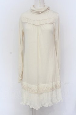画像1: axes femme / シフォンプリーツロングインナーカットソー M アイボリー O-25-04-20-066-AX-TO-IG-OS