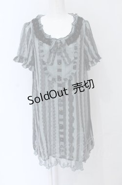 画像1: axes femme / レースptシフォンロングチュニ  グリーン系 O-25-04-20-008-AX-TO-IG-OS