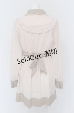 画像2: 【SALE】Ank Rouge / ローズ刺繍バイカラーワンピース  ピンク×ベージュ O-25-04-20-001-CA-OP-IG-ZT304