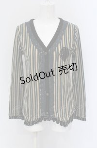 axes femme / レジメンタルストライプカーディガン M グリーン O-25-04-20-010-AX-TO-IG-OS