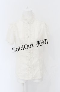axes femme / スパンボイルパフ袖ブラウス  アイボリー O-25-04-20-011-AX-BL-IG-OS