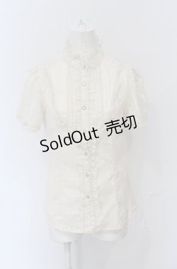 画像1: axes femme / スパンボイルパフ袖ブラウス  アイボリー O-25-04-20-011-AX-BL-IG-OS