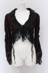 Qutie Frash / 蜘蛛の巣レース レースアップボレロ  レッド×ブラック O-25-04-20-012-QU-TO-IG-OS