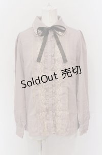 axes femme / 巻きバラ付きブラウス L ピンクベージュ O-25-04-20-002-AX-BL-IG-OS