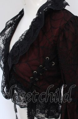 画像3: Qutie Frash / 蜘蛛の巣レース レースアップボレロ  レッド×ブラック O-25-04-20-012-QU-TO-IG-OS
