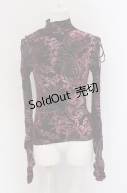 画像1: Ozz On / ショルダーレースアップフロッキーカットソー  パープル O-25-04-20-013-OO-TO-IG-OS