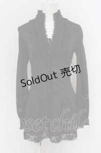 Ozz oneste / バックティアードブラウスチュニック  ブラック×レッド O-25-04-20-015-OO-TO-IG-OS