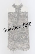 axes femme / アンティークプリントレース切り替えチュニック  アイボリー×ブラウン O-25-04-20-019-AX-TO-IG-OS