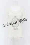 axes femme / レースフレームTシャツ  アイボリー O-25-04-20-003-AX-TS-IG-OS